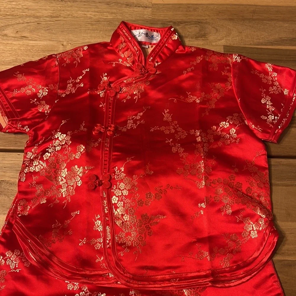 CHINESE satin Pajama set / costume